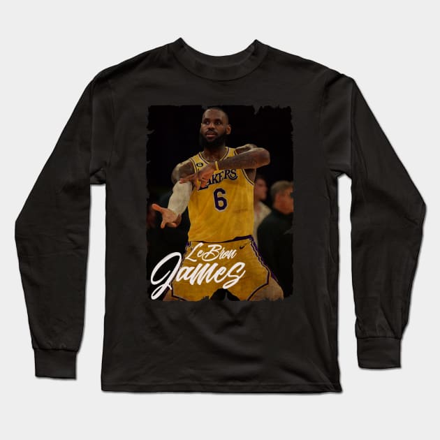 Lebron James Vintage Long Sleeve T-Shirt by Milu Milu